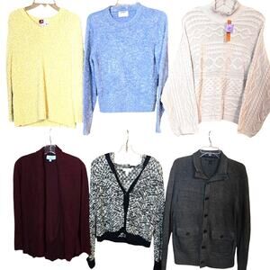 Women's Small S 4 6  Sweaters Cardigans Pullovers Winter Wholesale Bulk Lot of 6